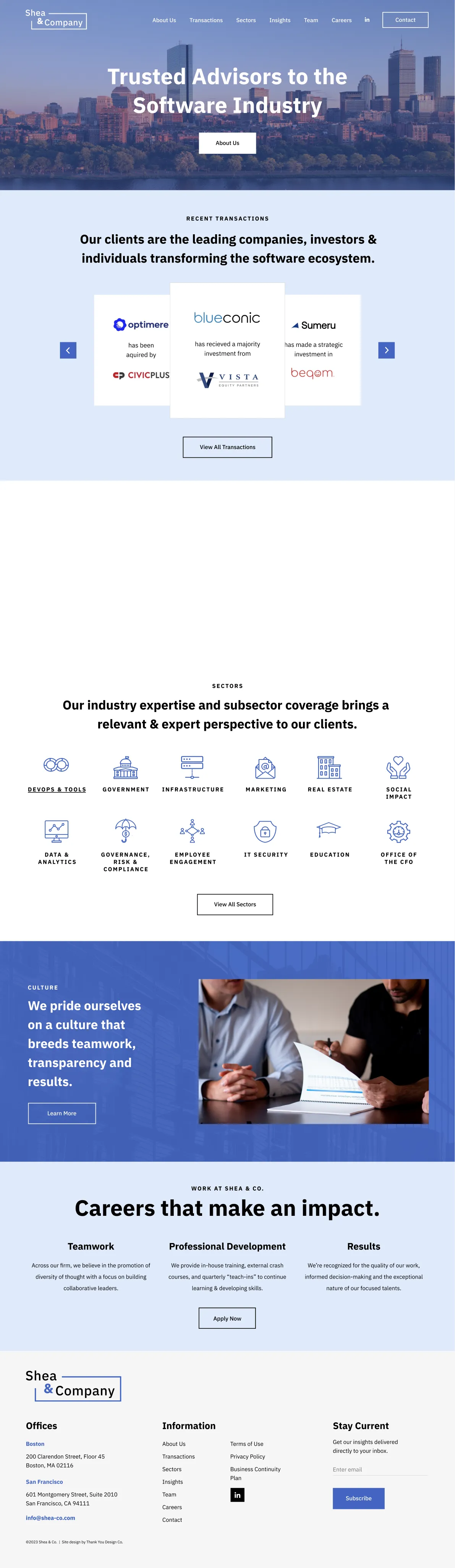 Sheaco homepage